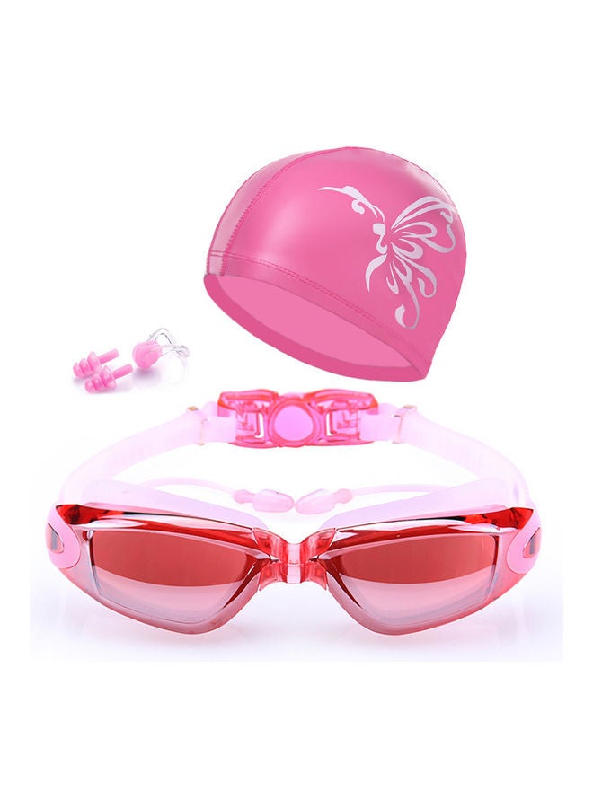 Swimming Accessories, HD Waterproof Anti Fog Swimming Goggles Swim Cap Set - UV Protection Anti Shatter Lenses 20*20*20cm - Image 3