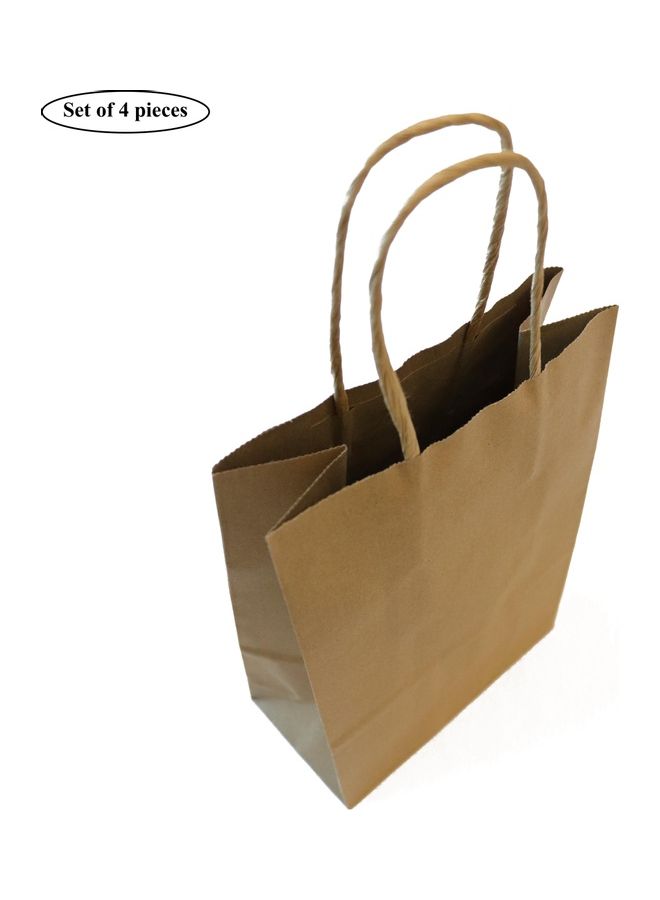 Set of 4 Pieces of Craft Paper Bag Brown