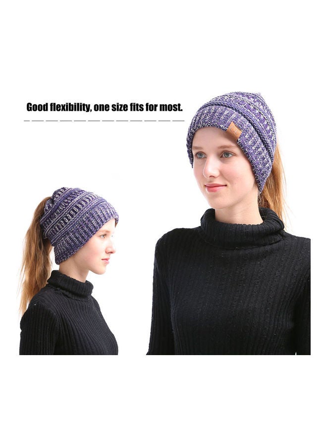 Generic Winter Women Girl Knitted Beanies Cap Thick Warm Ponytail Beanie Hats Soft Slouchy Outdoor Ski Sports Hat 20.0x15.0x4.0cm  - Image 5