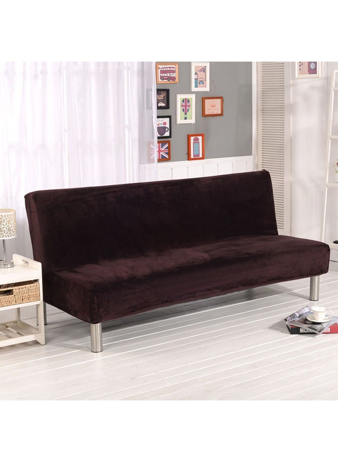 Plush Fabric Fold Armless Sofa Bed Cover Folding Seat Slipcover Thicker Covers Bench Couch Protector coffee 30*30*30cm - Image 1