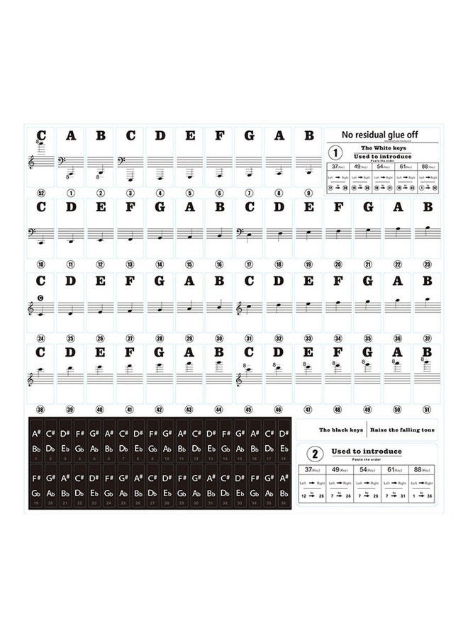 Generic Transparent And Electronic Piano Keyboard Sticker With 88 Keys - Image 5