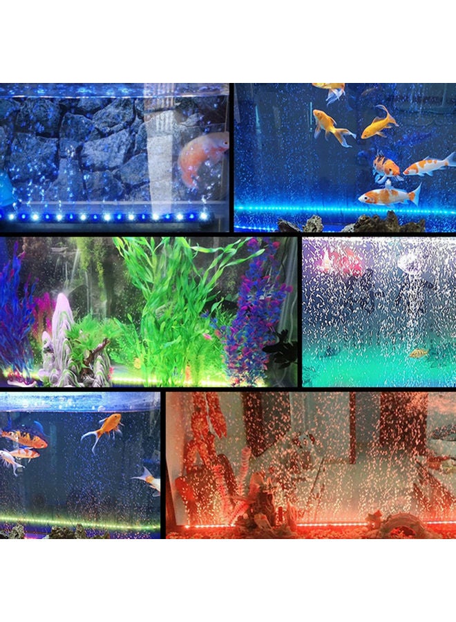 مصباح LED بـ7 ألوان متغيرة لحوض السمك مزود بفقاعات إضاءة غاطسة أسود 36*36*36سم - Image 2