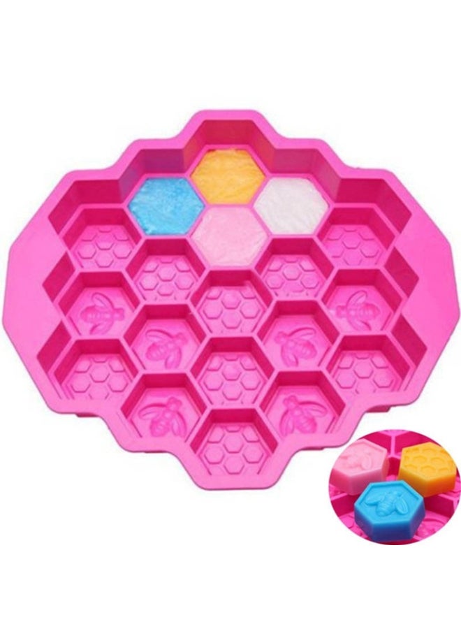 asmat 19-Cell Honeycomb Silicone Cake Mould Pink 30x30cm