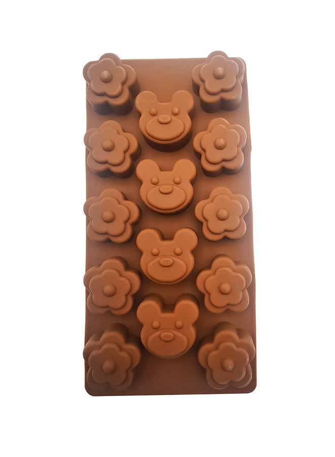 قالب خَبز من السيليكون يحتوي على 14 تجويفاً بني 19.5x10سم