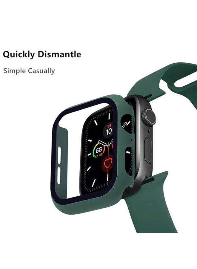 غطاء حماية واق مع لاصقة حماية للشاشة من الزجاج المقوى لساعة أبل مقاس 44 مم men - Image 2