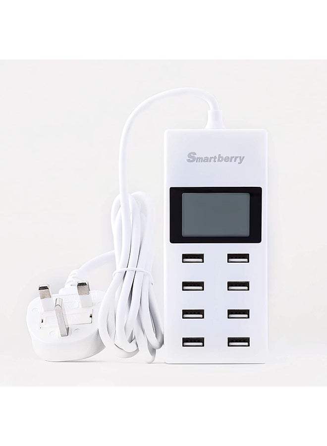 قابس محول موزع بمنفذ USB أبيض - Image 1