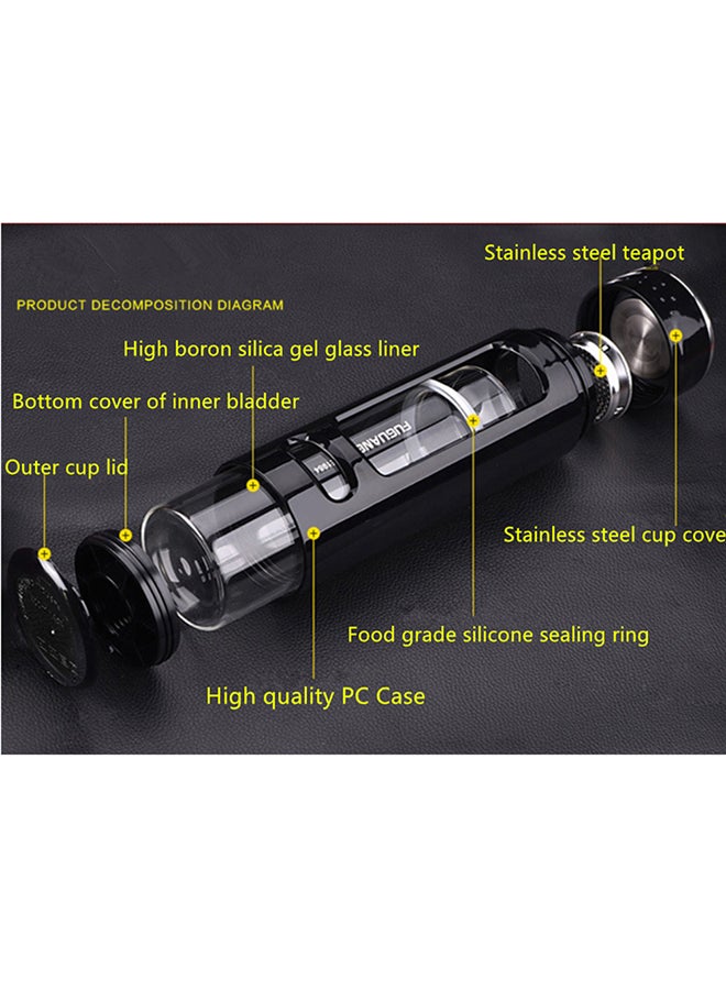 Beauenty Glass Water Bottle Black 20.7cm - Image 4