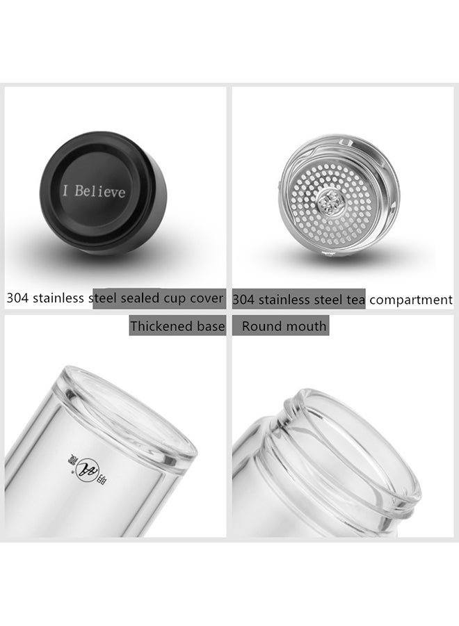 Beauenty Glass Water Bottle Clear/Black 22.7cm - Image 2