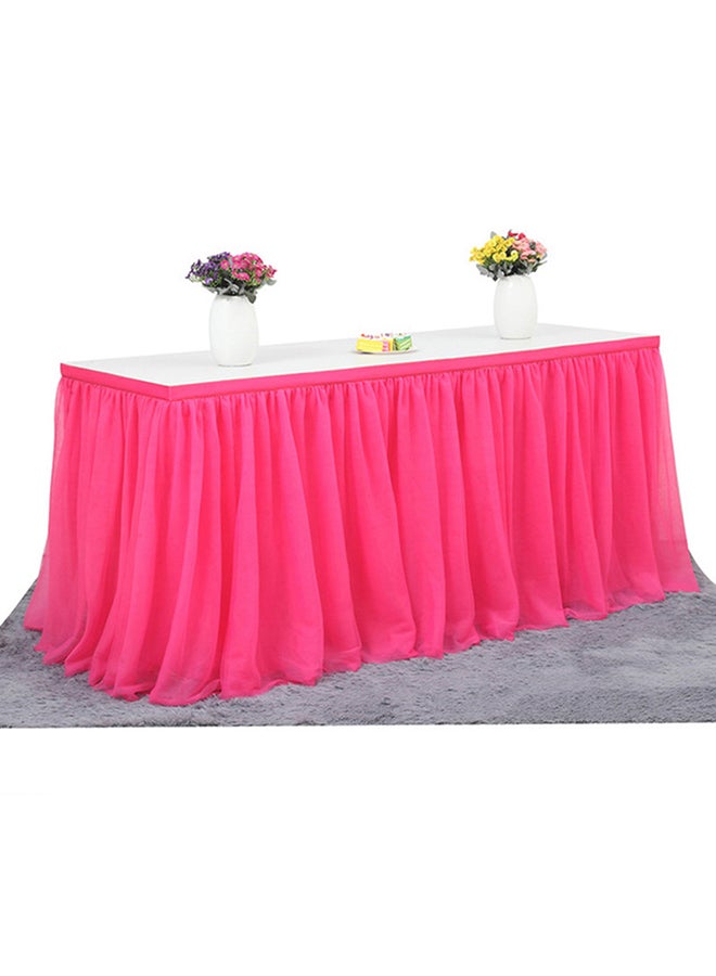 Handmade Tulle Table Skirt Rose Red