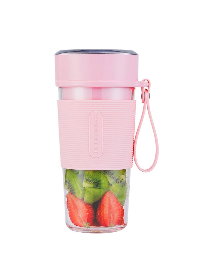 Portable Mini Rechargeble Juicer Pink/Clear 23 x 11 x 11cm