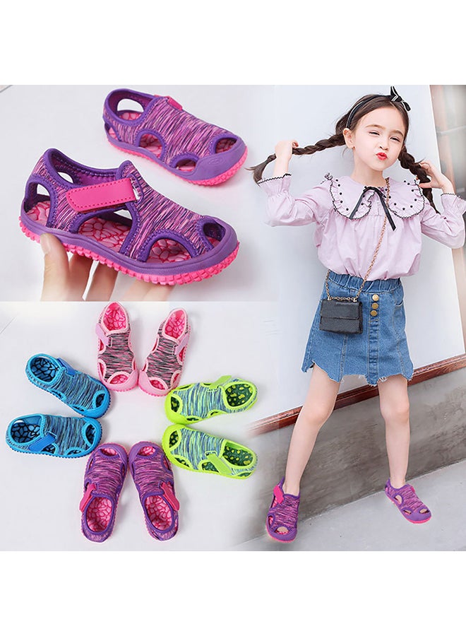 Generic Kids Summer Camouflage Non-Slip Soft Soled Flat Shoes Closed Toe Beach Sandals Camouflage Purple*  - Image 2