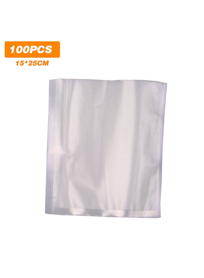 100-Piece Vacuum Sealer Bags White 25 x 3 x 15cm