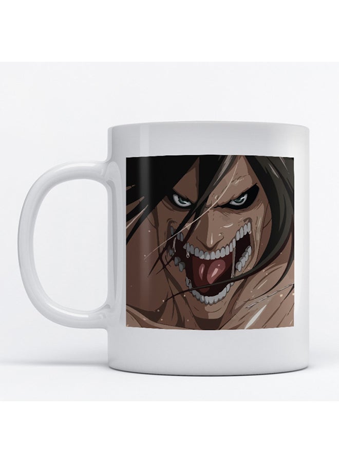 أتيك مج مزين بطبعة شخصية أنمي أبيض/أسود/بني