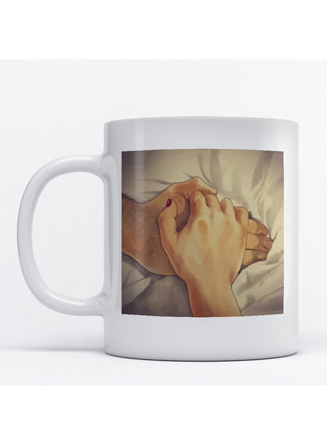 Atiq Hands Printed Mug White/Beige/Yellow