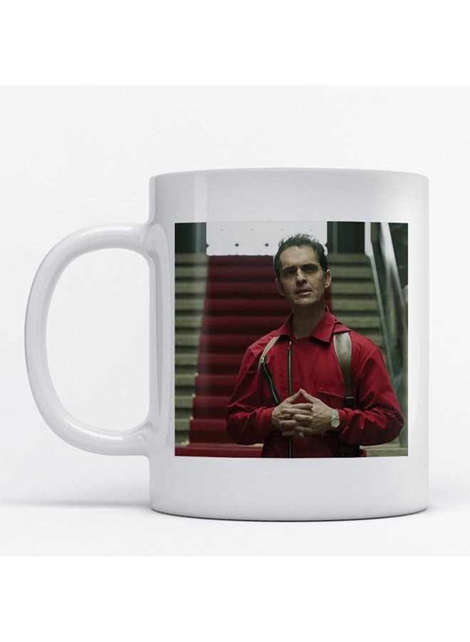 مج مزين بطبعة شخصية بيرلين من مسلسل "La Casa De Papel" رمادي داكن / أحمر / أبيض