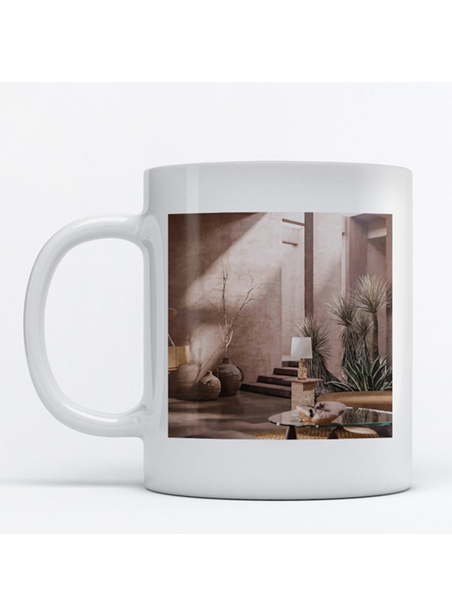 مج بطبعة فيلا أبيض/ بني/ رمادي