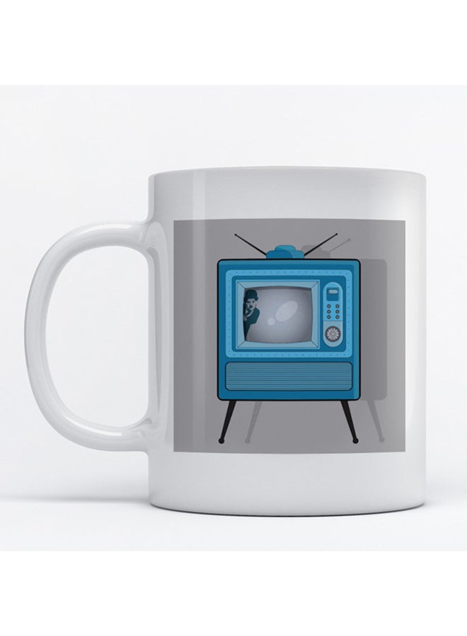 Atiq TV Printed Mug White/Blue/Grey 