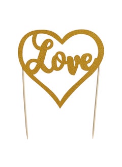 Mason Cash Love Themed Cake Topper Gold 5.51x5.51x0.55cm 