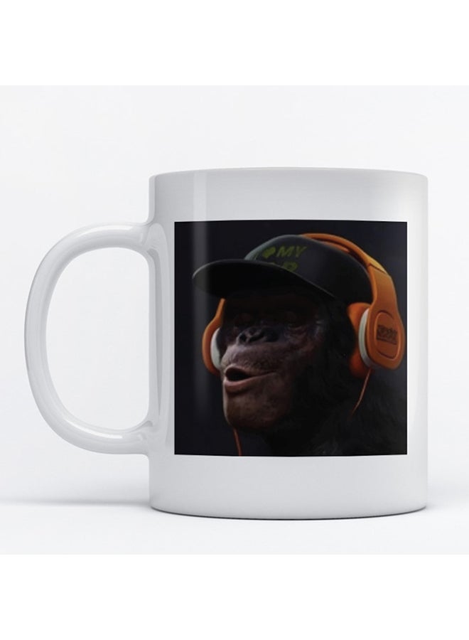 Gorilla Cool Printed Mug White/Black/Orange