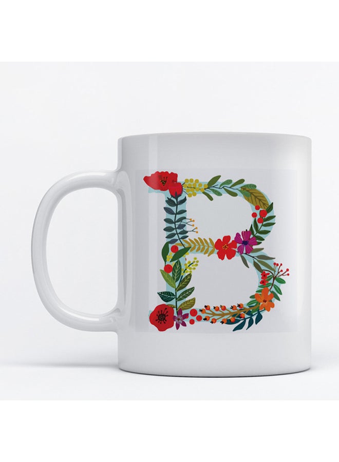 Alphabet B Printed Mug White/Green/Blue