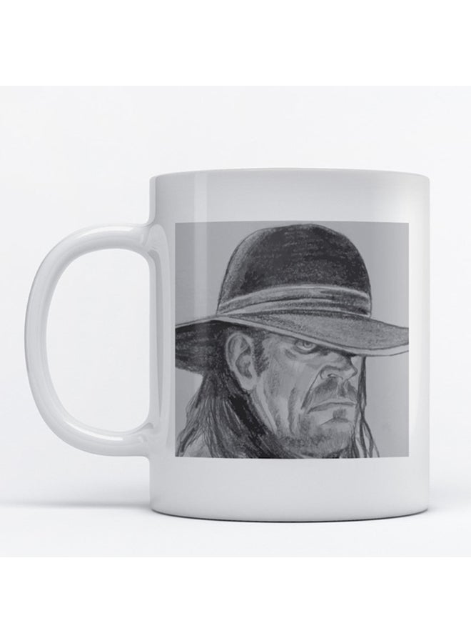 Atiq The Undertaker Sketch Printed Coffee Mug White/Grey 9.2x7.7cm