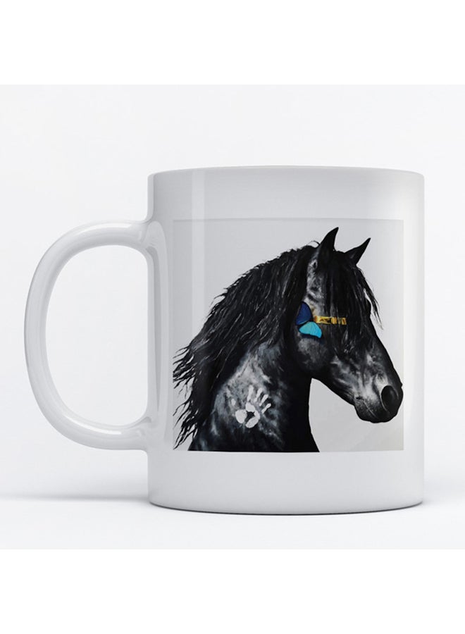 The Horse Printed Coffee Mug White/Black/Grey