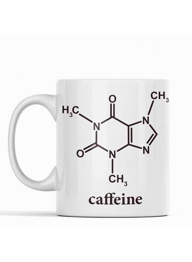 أتيك مج قهوة بطبعة معادلة مادة الكافيين أبيض/ أسود 9.2x7.7سم