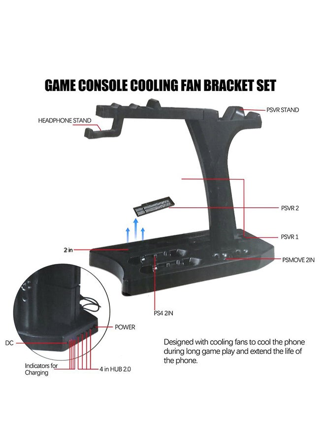 Console Cooler Charger Controller Vertical Stand Gamepad Charging Dock for PS4 - wireless  - Image 1