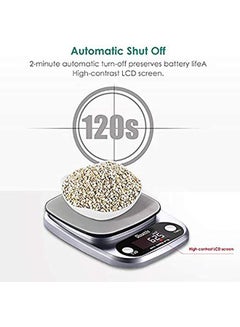 HB Touch Screen Stainless Steel Digital Kitchen Scale 5kg Silver  - Image 3