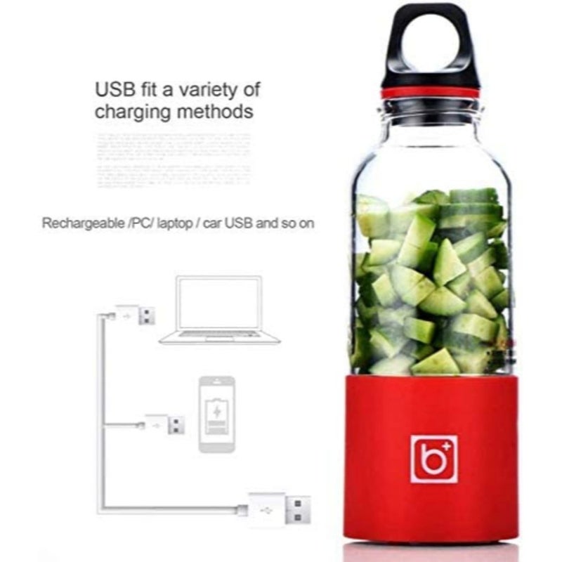 UK PLUS Portable Mini Juicer Bottle 500.0 ml 13.0 W UK-197 PJ-B500-RD Clear/Red/Black - Image 3