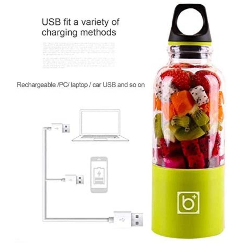 UK PLUS Portable Mini Juicer Bottle 500.0 ml 13.0 W UK-197 PJ-B500- GRN Clear/Green/Black - Image 3