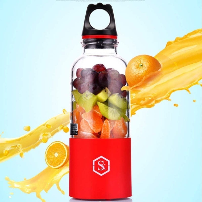 UK PLUS Portable Mini Juicer Bottle 500.0 ml 13.0 W UK-197 PJ-B500-RD Clear/Red/Black - Image 2