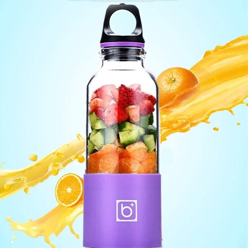 UK PLUS Portable Mini Juicer Bottle 500.0 ml 13.0 W UK-197 PJ-B500- PRPL Clear/Purple/Black - Image 2
