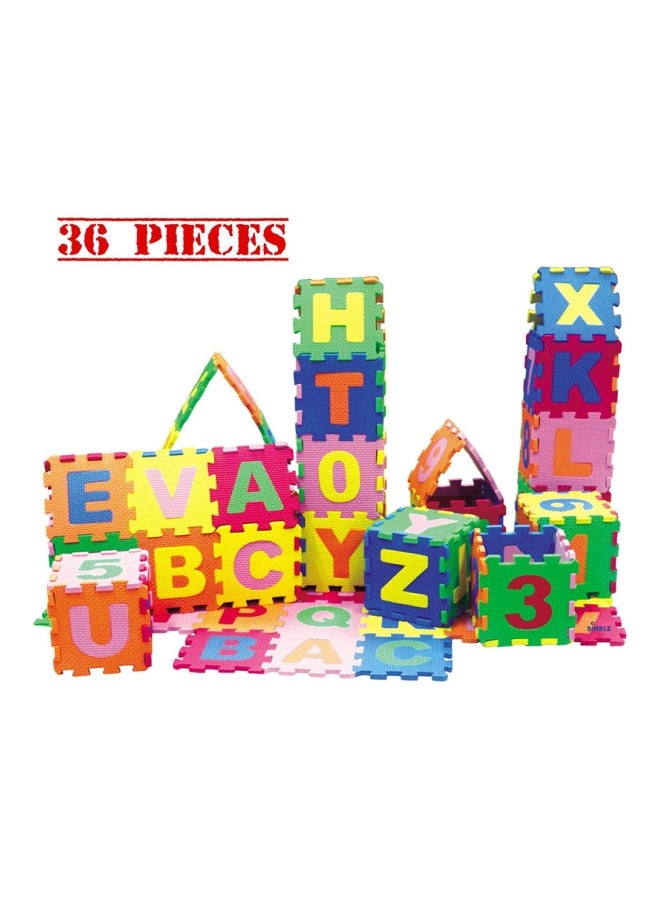 FAMILY CENTER 36-Piece Interlocking Alphabet And Numbers Reusable Floor Puzzle Eva Mat Set 30x30x1cm  - Image 2