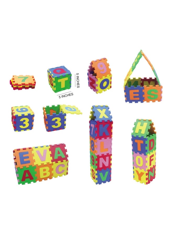 FAMILY CENTER 36-Piece Interlocking Alphabet And Numbers Reusable Floor Puzzle Eva Mat Set 30x30x1cm  - Image 4