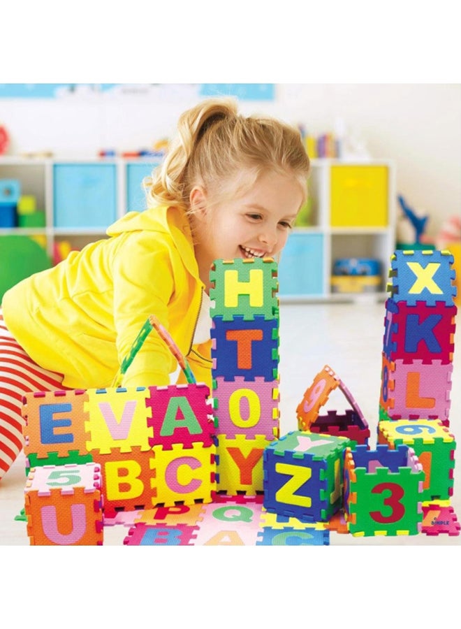 FAMILY CENTER 36-Piece Interlocking Alphabet And Numbers Reusable Floor Puzzle Eva Mat Set 30x30x1cm  - Image 5