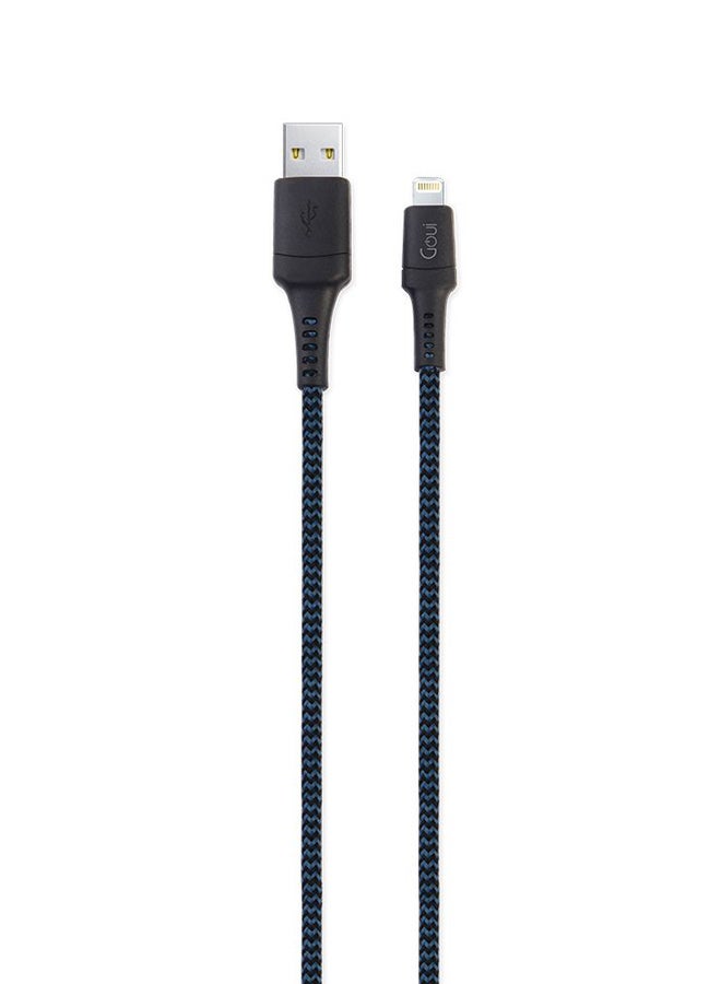 Goui 8PIN+ Tough Twist Braid Lightning To USB Cable Blue  - Image 1