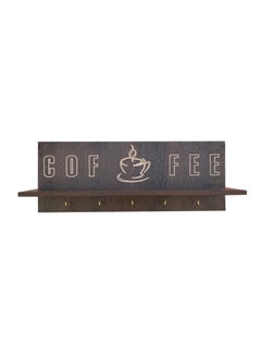 Coffee Corner Shelf Made Of Wood With Cups Holder Brown 80x30centimeter - v1603950639/N41280020A_1