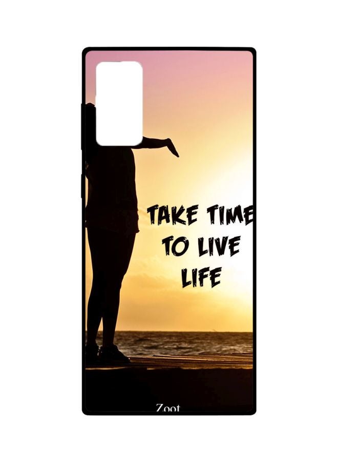 Zoot Take Time To Live Life Printed Protective Case For Samsung Galaxy Note20 Yellow/Black/Pink - Image 1