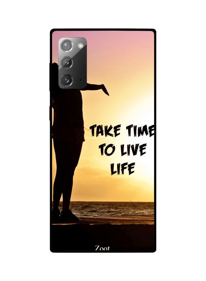 Zoot Take Time To Live Life Printed Protective Case For Samsung Galaxy Note20 Yellow/Black/Pink - Image 2