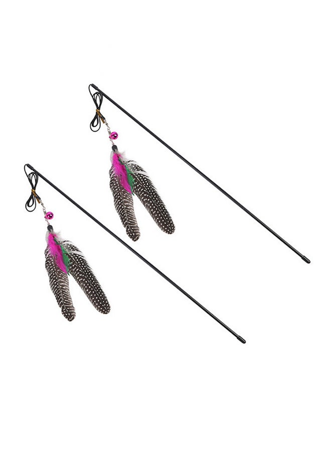 Generic 2-Piece Feather Cat Toys Multicolour 48cm  - Image 1