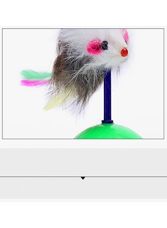 Feather Mouse Swinging Cat Toy Multicolour 5.5x12cm - Image 2