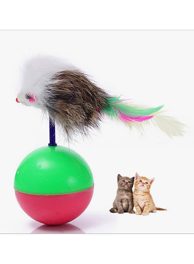 Feather Mouse Swinging Cat Toy Multicolour 5.5x12cm - Image 3