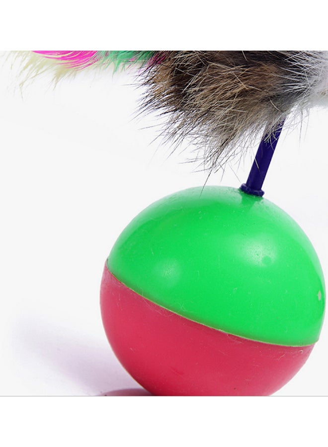 Feather Mouse Swinging Cat Toy Multicolour 5.5x12cm - Image 5