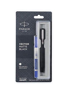 PARKER Vector Roller Ball Pen With Refill Set Black/Silver  - Image 2