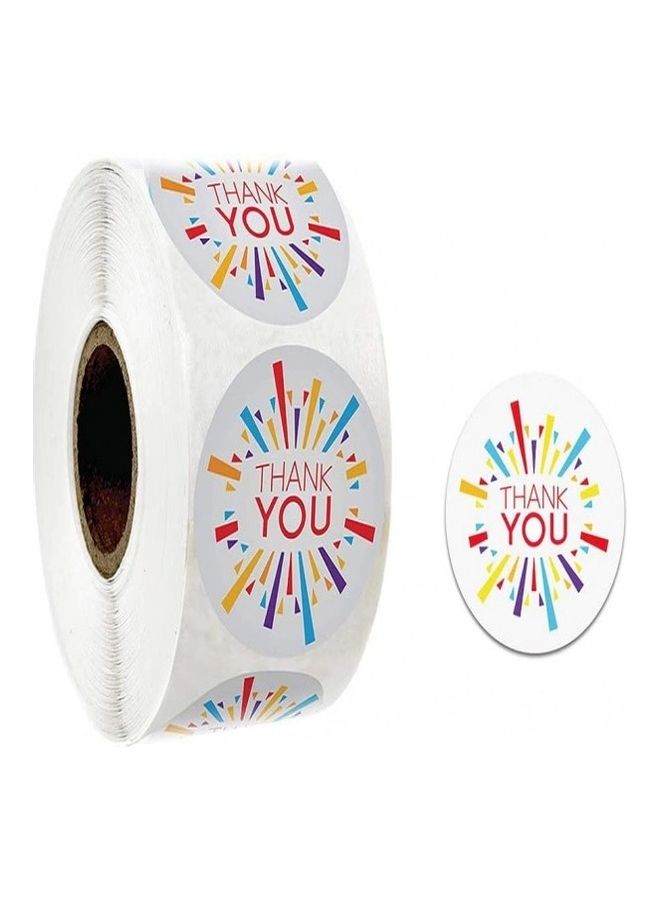 بريميفي بكرة ملصقات بعبارة "Thank You" من 500 قطعة . متعدد الألوان - Image 2