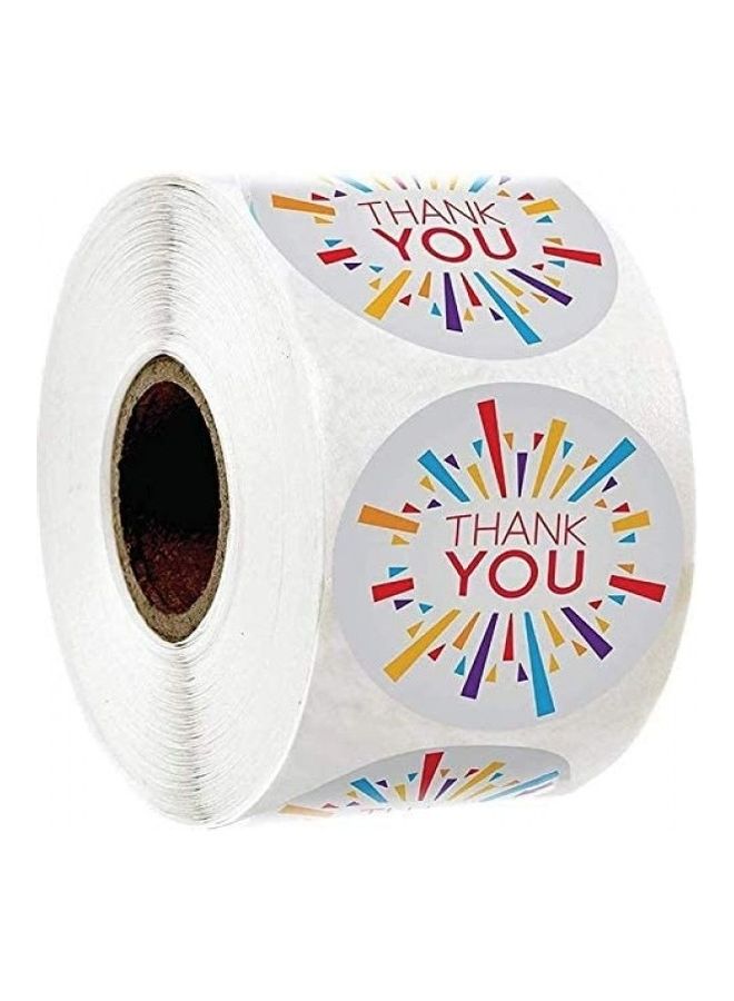 بريميفي بكرة ملصقات بعبارة "Thank You" من 500 قطعة . متعدد الألوان - Image 1