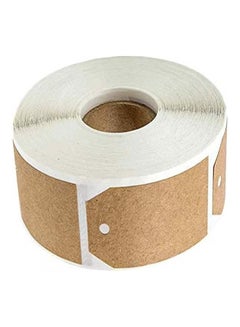 Premify 300-Piece Kraft Labels Stickers Roll Tag Brown/White  - Image 2