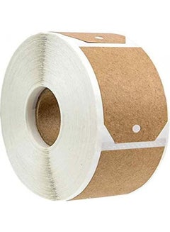 Premify 300-Piece Kraft Labels Stickers Roll Tag Brown/White  - Image 1