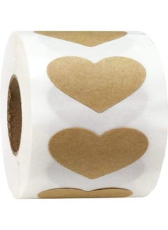 Premify 300-Piece Kraft Labels Stickers Roll Brown/White  - Image 1